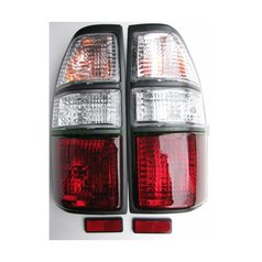 White Tail Lights for Toyota LandCruiser Prado LC 90-95 - Clear Glass