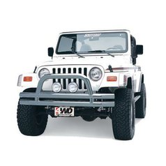Front Tubular Bumper Stainless Steel with Hoop Smittybilt - Jeep Wrangler TJ